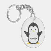 individuelle Name niedlich Pinguin Schlüsselanhänger (Vorderseite links)