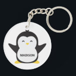 individuelle Name niedlich Pinguin Schlüsselanhänger<br><div class="desc">Sehen Sie in meinem Laden für weitere Tierbeispiele.</div>