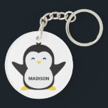 individuelle Name niedlich Pinguin Schlüsselanhänger<br><div class="desc">Sehen Sie in meinem Laden für weitere Tierbeispiele.</div>