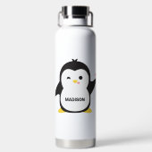 Individuelle Name Niedlich Pinguin Trinkflasche (Rückseite)