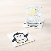 Individuelle Name niedlich Pinguin Untersetzer (Vor Ort)