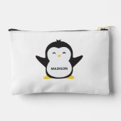 Individuelle Name niedlich Pinguin Zubehörtasche (Rückseite)