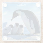 Individuelle Name Niedlich Pinguine Glasuntersetzer (Rückseite)