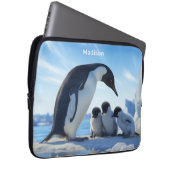 Individuelle Name Niedlich Pinguine Laptopschutzhülle (Vorne Rechts)