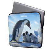 Individuelle Name Niedlich Pinguine Laptopschutzhülle (Vorderseite Links)