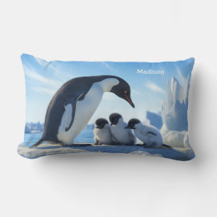 Individuelle Name Niedlich Pinguine Lendenkissen