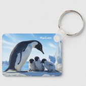 Individuelle Name Niedlich Pinguine Schlüsselanhänger (Vorderseite)