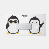 Individuelle Name Niedlich Pinguine Schreibtischunterlage (Tastatur & Maus)