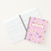 Individuelle Name Niedlich Pink Daisy Tagebuch Notizblock (Innenseite)