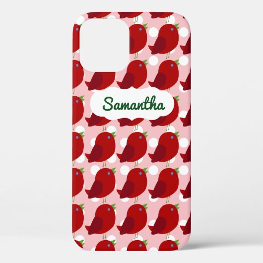 individuelle Name Niedlich Red Bird iPhone 12Case Case-Mate iPhone Hülle (Rückseite)