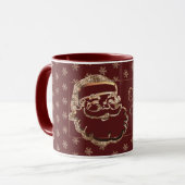 individuelle Name Niedlich Santa Red Maroon Gold W Tasse (Vorderseite Links)