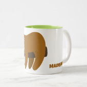 Individuelle Name Niedlich Sloth Zweifarbige Tasse (VorderseiteRechts)