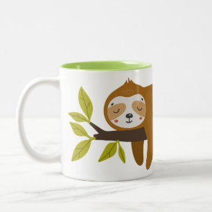 Individuelle Name Niedlich Sloth Zweifarbige Tasse