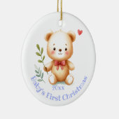 Individuelle Name Niedlich Teddy Bären Tierart Keramik Ornament (Rechts)