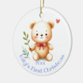 Individuelle Name Niedlich Teddy Bären Tierart Keramik Ornament (Links)