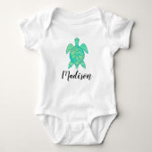 Individuelle Name Niedlich Turtle Baby Strampler (Vorderseite)