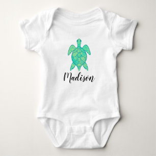 Individuelle Name Niedlich Turtle Baby Strampler