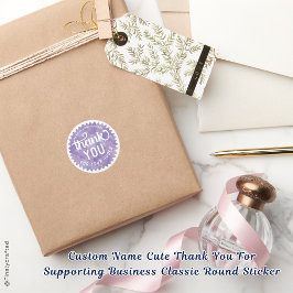 Individuelle Name Niedlich vielen Dank für die Unt Runder Aufkleber