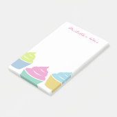 individuelle Name niedliche bunte Kuchen klebrige  Post-it Klebezettel (angewinkelt)