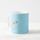 Individuelle Name niedliche Engel auf blau Kaffeetasse (Vorderseite Links)