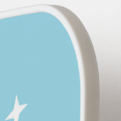 Individuelle Name niedliche Engel auf blau Pickleball Schläger (Linke Seite)