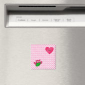 Individuelle Name niedliche Eule rosa Herzen Magnet (In Situ (Geschirrspüler))