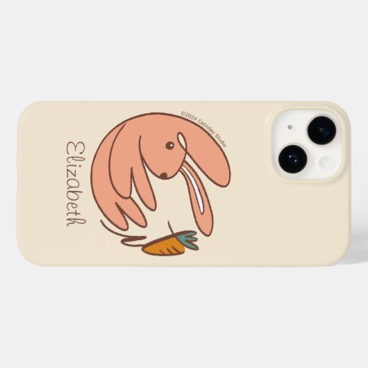 Individuelle Name Niedliche Hasen- und Karottenkun Case-Mate iPhone Hülle (Rückseite (Horizontal))