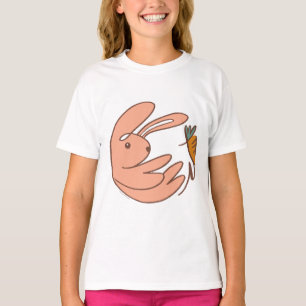 Individuelle Name Niedliche Hasen- und Karottenkun T-Shirt