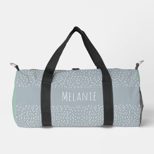 Individuelle Name, niedliche, moderne graue Flecke Duffle Bag (Vorderseite)