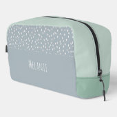 Individuelle Name, niedliche, moderne graue Flecke Waschbeutel (Rechte Ecke)