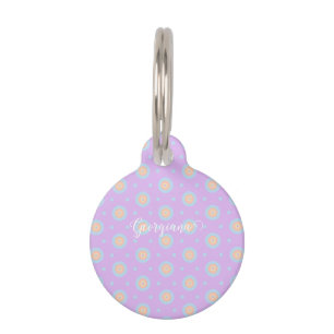 Individuelle Name Niedliche Pastell Rainbow Bullse Haustiermarke