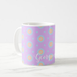 Individuelle Name Niedliche Pastell Rainbow Bullse Kaffeetasse