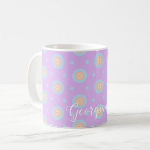 Individuelle Name Niedliche Pastell Rainbow Bullse Kaffeetasse