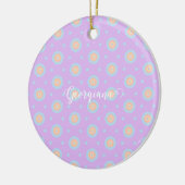 Individuelle Name Niedliche Pastell Rainbow Bullse Keramik Ornament (Links)