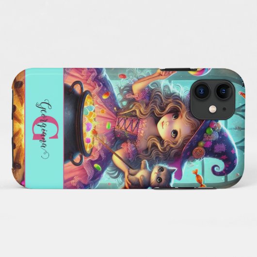 Individuelle Name Niedliche Whimsical HexenHallowe Case-Mate iPhone Hülle (Rückseite (Horizontal))