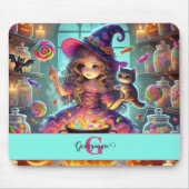 Individuelle Name Niedliche Whimsical HexenHallowe Mousepad (Vorne)
