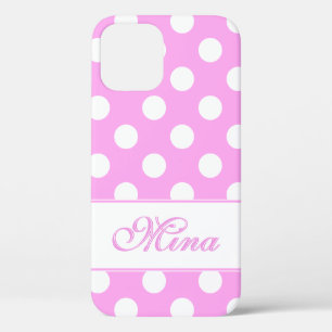 Individuelle Name, Niedlichen große Polka-Punkte  Case-Mate iPhone Hülle