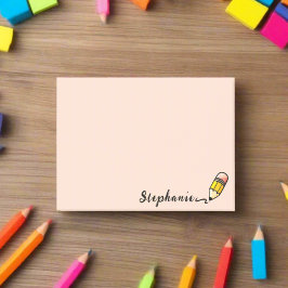 Individuelle Name Niedlicher Bleistift zurück zur  Post-it Klebezettel