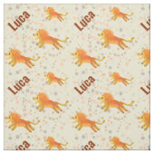 Individuelle Name Niedlicher Cartoon Löwenkinder g Stoff (Muster)