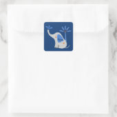 Individuelle Name Niedlicher Elefant mit Palm Tree Quadratischer Aufkleber (Tasche)