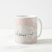 Individuelle Name Niedlicher Glitzer Tropfen Rosa Kaffeetasse (VorderseiteRechts)