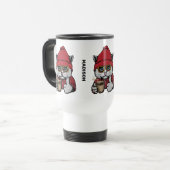 Individuelle Name Niedlicher Kaffee Chat Reisebecher (Vorderseite Links)