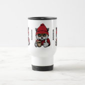 Individuelle Name Niedlicher Kaffee Chat Reisebecher (Mittel)