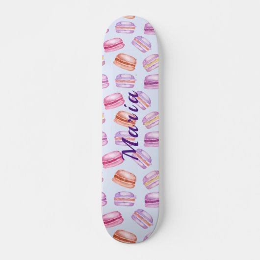 individuelle Name niedlicher Makronen Skateboard (Vorne)