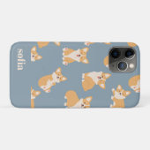 Individuelle Name Niedliches Corgi Muster für Hund Case-Mate iPhone Hülle (Rückseite (Horizontal))
