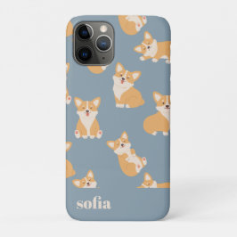 Individuelle Name Niedliches Corgi Muster für Hund Case-Mate iPhone Hülle