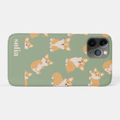 Individuelle Name Niedliches Corgi Muster für Hund Case-Mate iPhone Hülle (Rückseite (Horizontal))