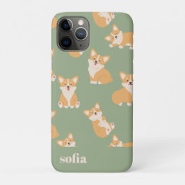 Individuelle Name Niedliches Corgi Muster für Hund Case-Mate iPhone Hülle