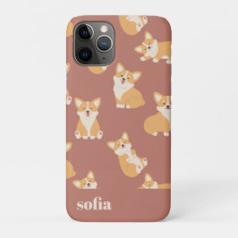 Individuelle Name Niedliches Corgi Muster für Hund Case-Mate iPhone Hülle
