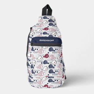 Individuelle Name Niedliches Fischmuster Crossbody Bag